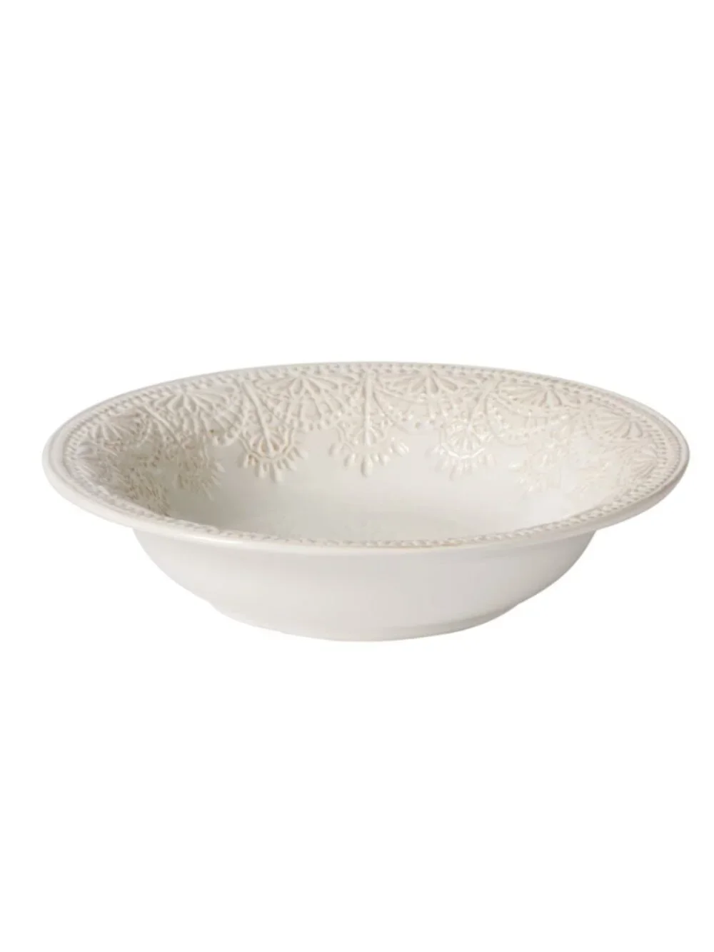 The Pioneer Woman Home White Vintage Lace Pattern Stoneware Serving Round Bowl